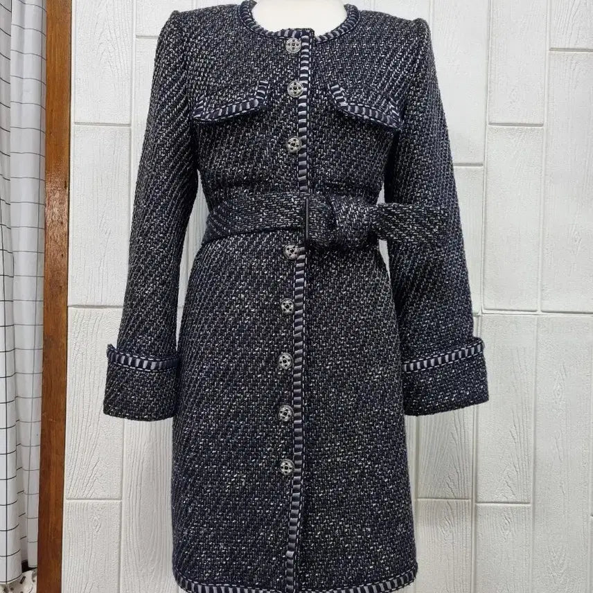 [BUNJANG] Missaly Tweed One-Piece Coat M / Missaly  트위드 원피스 코트 M