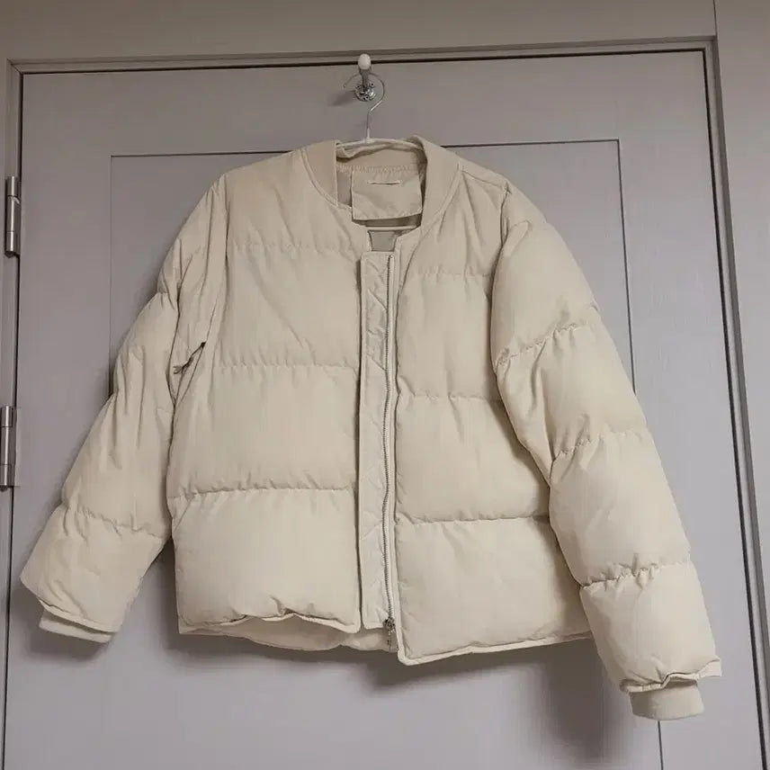 [BUNJANG] Ivory Down Feather Padded Jacket / 아이보리 솜털 패딩