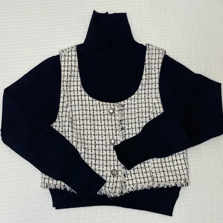 [BUNJANG] 8 Seconds Antique Tweed Knit Vest Set / 착샷O) 에잇세컨즈 앤틱 트위드 니트 베스트 세트