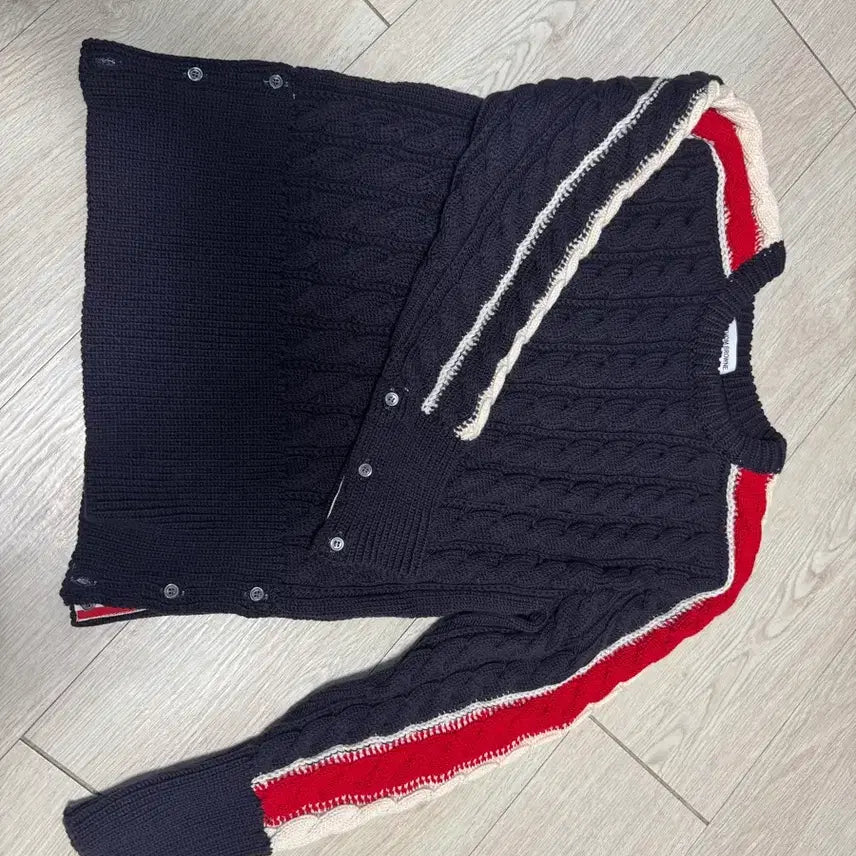 [BUNJANG] RWB Merino Knit / 톰브라운 사이드 RWB 케이블 스티치 메리노 울 스프라이트 풀오버 니트