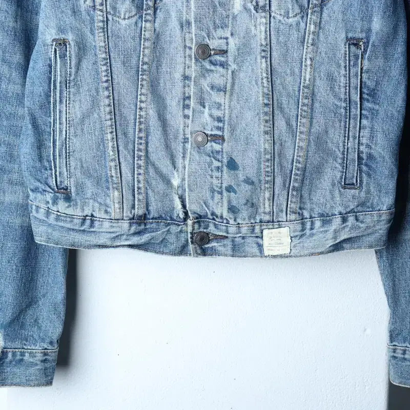[BUNJANG] Abercrombie & Fitch Denim Trucker Jacket / (M) 아베크롬비 집업 바람막이 점퍼자켓 데님 청 트러커-174E5