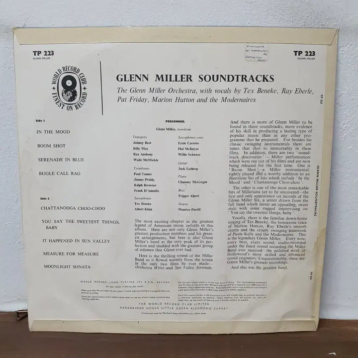 [BUNJANG] Glenn Miller Glenn Miller's Greatest LP Vinyl Record / 글렌 밀러 Glenn Miller's Greatest LP  영국반