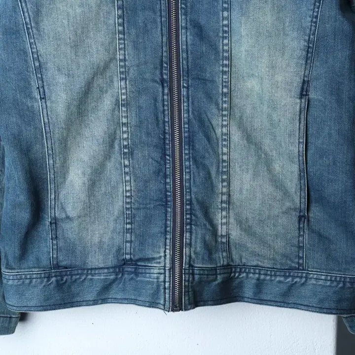 [BUNJANG] Pani Kale 2XL Denim Windbreaker Jacket / (2XL) 빠니깔레 집업 바람막이 점퍼자켓 빅사이즈 데님 청-174EB