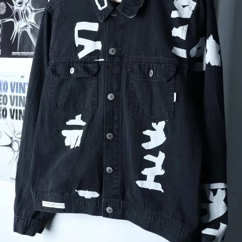 [BUNJANG] thisisneverthat Denim Windbreaker Jacket / (M-L) 디스이즈네버댓 집업 바람막이 점퍼자켓 데님 흑청-174EF