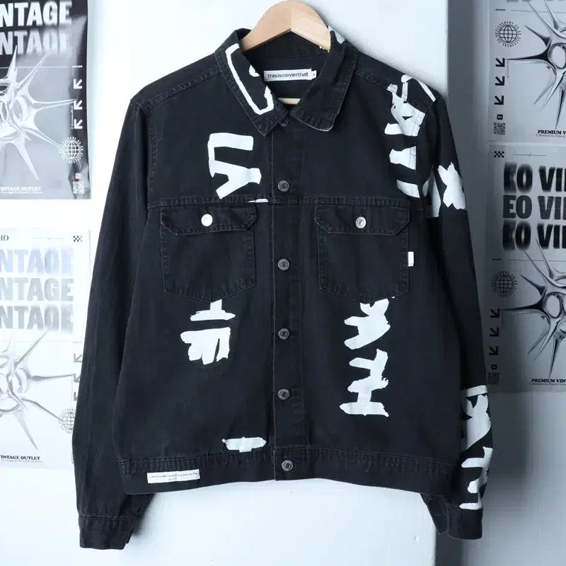 [BUNJANG] thisisneverthat Denim Windbreaker Jacket / (M-L) 디스이즈네버댓 집업 바람막이 점퍼자켓 데님 흑청-174EF