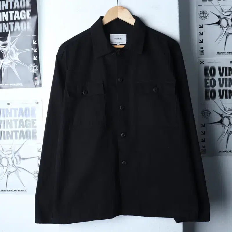 [BUNJANG] VIVASTUDIO Windbreaker Jacket / (M-L) 비바스튜디오 집업 바람막이 점퍼자켓 트러커 블랙-174F1