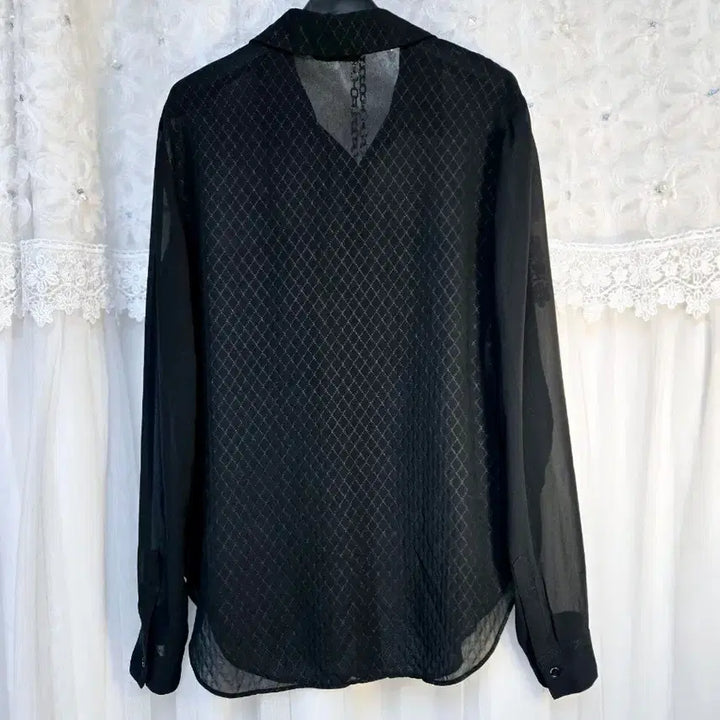 [BUNJANG] Sisley Sheer Black Blouse / 시슬리 시스루블랙셔츠 블라우스