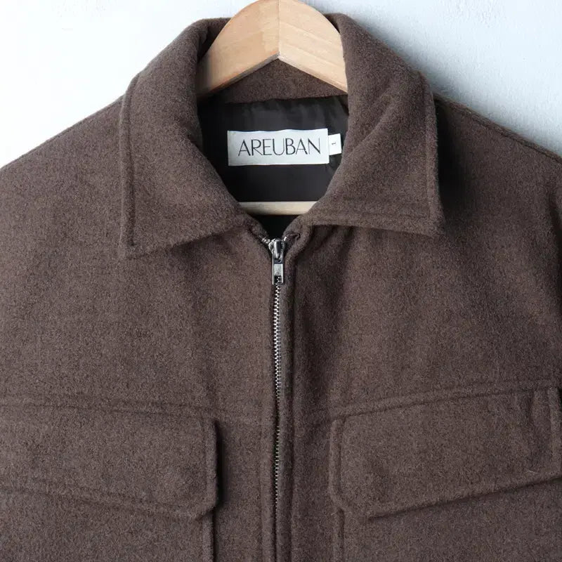 [BUNJANG] Arban Quilted Windbreaker Jacket / (M-L) 아르반 집업 바람막이 점퍼자켓 블루종 브라운 누빔-17505