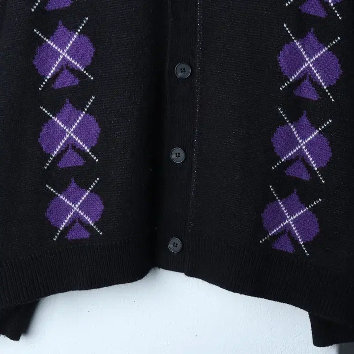 [BUNJANG] Exton's Spade Pattern Knit Long Sleeve T-shirt / (L-XL) 엑스톤즈 니트 긴팔티셔츠 스페이드 패턴 블랙-1750B