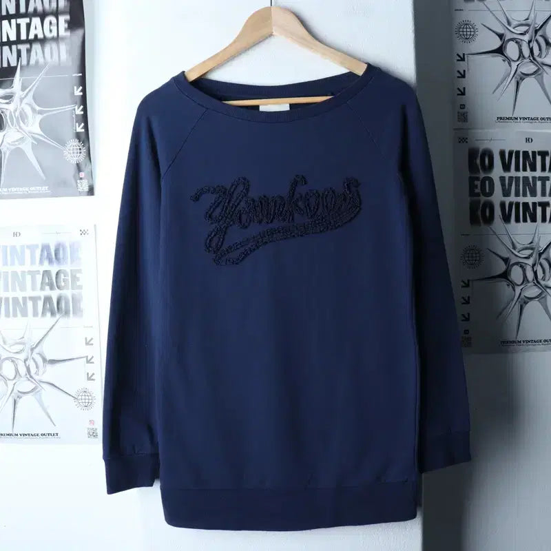 [BUNJANG] MLB New York Yankees Navy Sweatshirt / W(S) MLB 엠엘비 맨투맨 티셔츠 뉴욕양키즈 네이비-17519