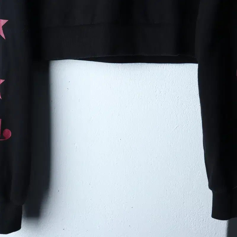 [BUNJANG] Lucky Marche Raglan Printing Sweatshirt Black Limited Edition / W(S) 럭키마르쉐 맨투맨 티셔츠 나그랑 프린팅 블랙 한정판-17532