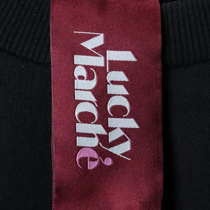 [BUNJANG] Lucky Marche Raglan Printing Sweatshirt Black Limited Edition / W(S) 럭키마르쉐 맨투맨 티셔츠 나그랑 프린팅 블랙 한정판-17532