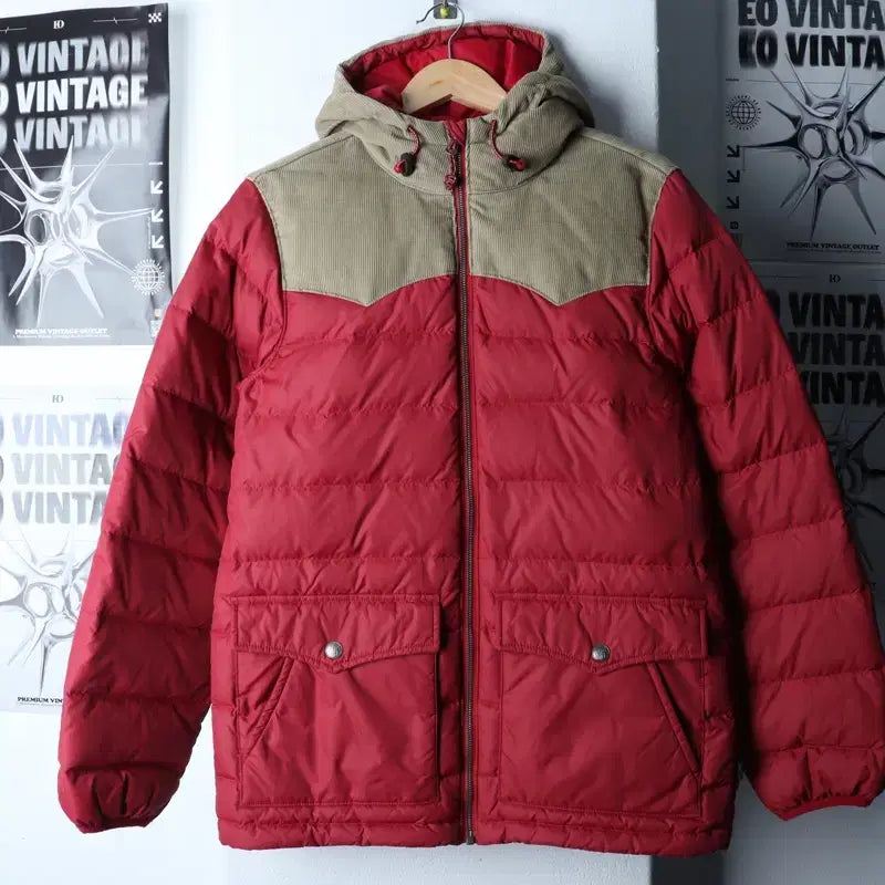[BUNJANG] Levi's Corduroy Padded Jacket / (M) 리바이스 패딩 점퍼자켓 경량 코듀로이 레드 덕다운-17541