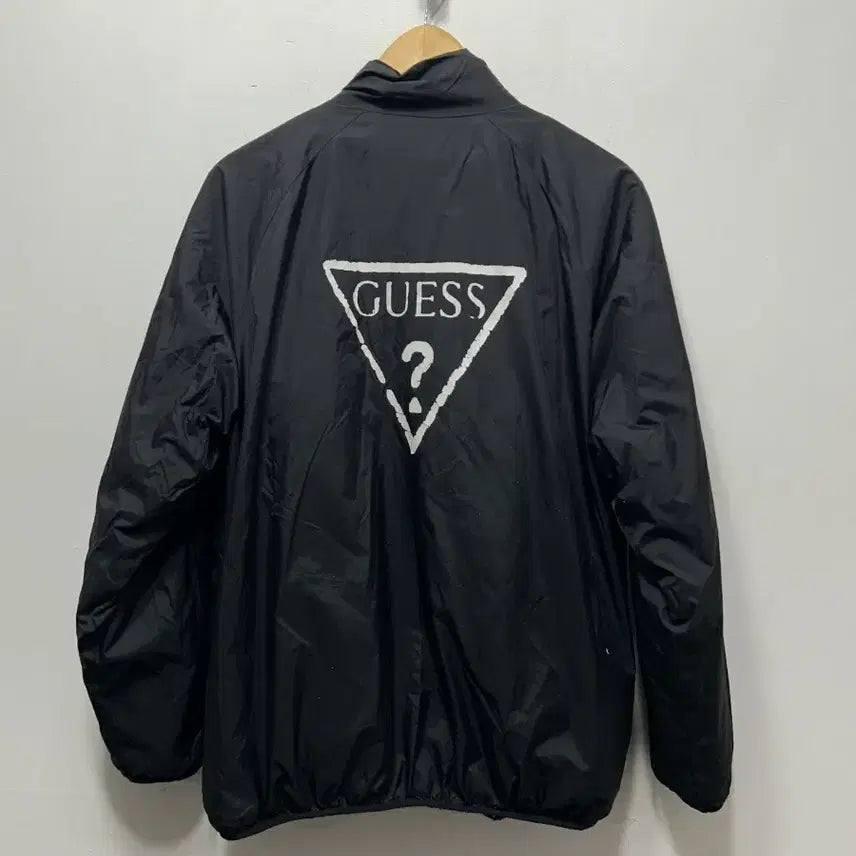[BUNJANG] Guess Black Back Logo Reversible Windbreaker Jacket / 게스 블랙 백로고 바람막이 자켓 양면 후리스 L