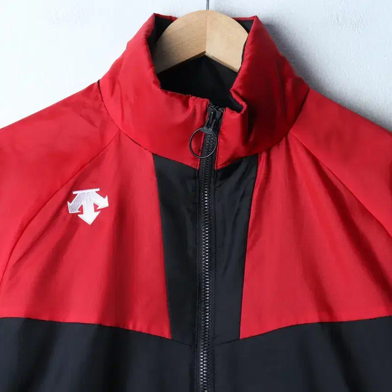 [BUNJANG] Descente Windbreaker Jacket / (M) 데상트 집업 바람막이 점퍼자켓 검빨 레드 올드스쿨-1746D