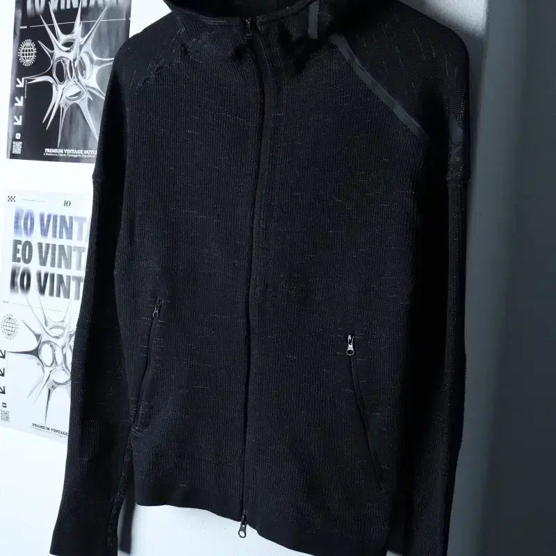 [BUNJANG] Adidas Slim Fit Functional Hoodie Jacket / (M) 아디다스 후드집업 기능성 슬림핏 패턴 블랙-17478