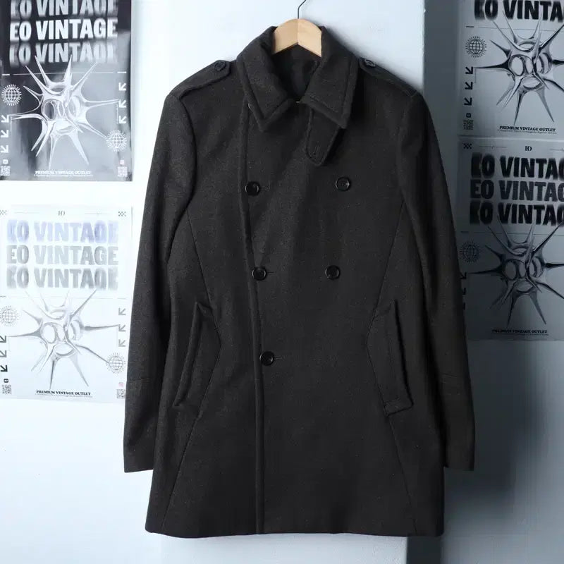 [BUNJANG] T.I For Men Double Shoulder Wool Coat / (XL) 티아이포맨 코트자켓 더블 견장 브라운 울-1747C