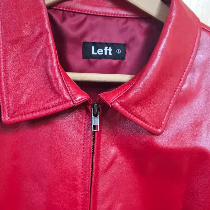 [BUNJANG] Left Seoul Lambskin Leather Jacket (Red) - Size L / 레프트서울 램스킨 양가죽 클래식 레더자켓 (레드) L사이즈