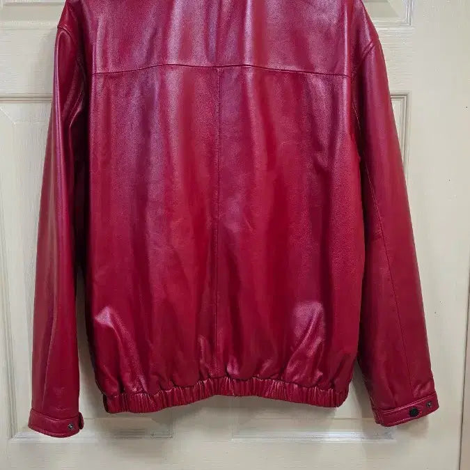 [BUNJANG] Left Seoul Lambskin Leather Jacket (Red) - Size L / 레프트서울 램스킨 양가죽 클래식 레더자켓 (레드) L사이즈