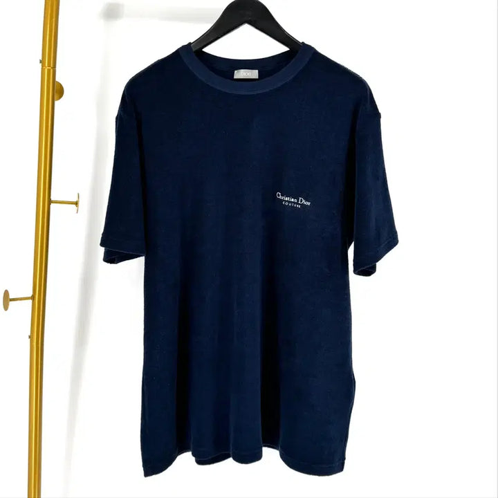 [BUNJANG] Dior Terry Cotton T-shirt Navy (L) / [100%정품] 25FW 디올 테리 코튼 반팔 티셔츠 네이비 L사이즈