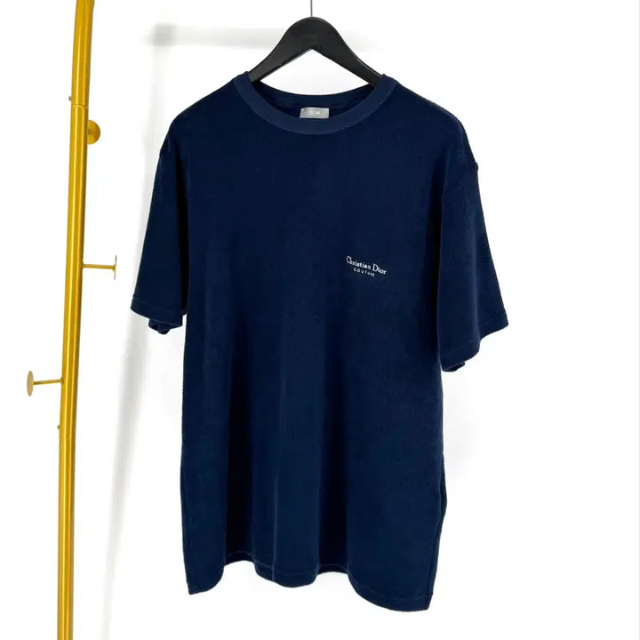 [BUNJANG] Dior Terry Cotton T-shirt Navy (L) / [100%정품] 25FW 디올 테리 코튼 반팔 티셔츠 네이비 L사이즈