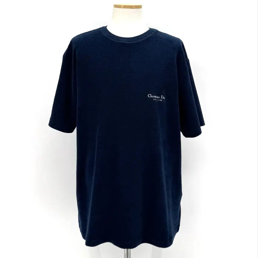 [BUNJANG] Dior Terry Cotton T-shirt Navy (L) / [100%정품] 25FW 디올 테리 코튼 반팔 티셔츠 네이비 L사이즈