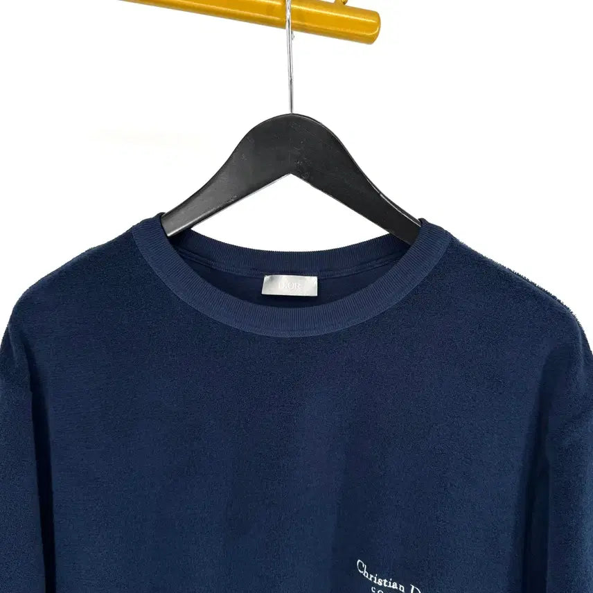 [BUNJANG] Dior Terry Cotton T-shirt Navy (L) / [100%정품] 25FW 디올 테리 코튼 반팔 티셔츠 네이비 L사이즈