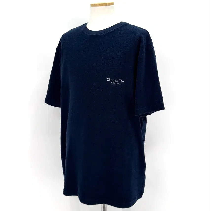 [BUNJANG] Dior Terry Cotton T-shirt Navy (L) / [100%정품] 25FW 디올 테리 코튼 반팔 티셔츠 네이비 L사이즈