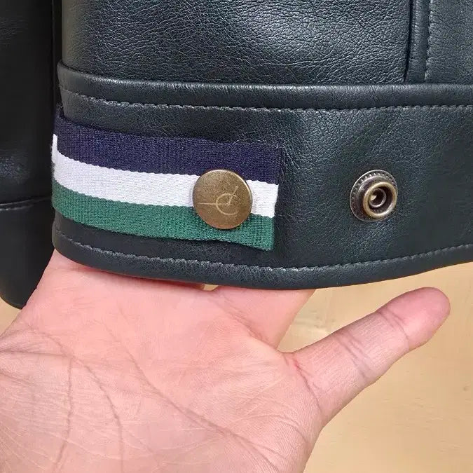 [BUNJANG] FFEFF STUDIO Leather Single Zip-Up Jacket (Dark Green) / 페프스튜디오 (FFEFF STUDIO) 레더 싱글 집업 자켓 M