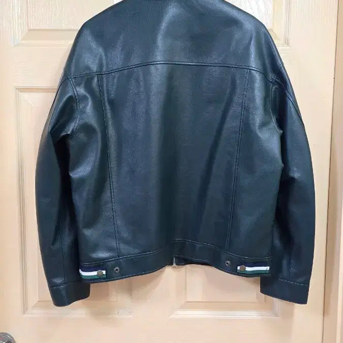 [BUNJANG] FFEFF STUDIO Leather Single Zip-Up Jacket (Dark Green) / 페프스튜디오 (FFEFF STUDIO) 레더 싱글 집업 자켓 M