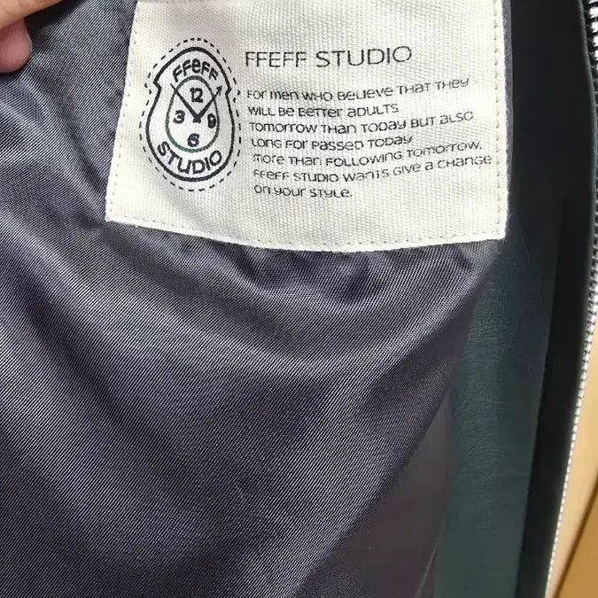 [BUNJANG] FFEFF STUDIO Leather Single Zip-Up Jacket (Dark Green) / 페프스튜디오 (FFEFF STUDIO) 레더 싱글 집업 자켓 M