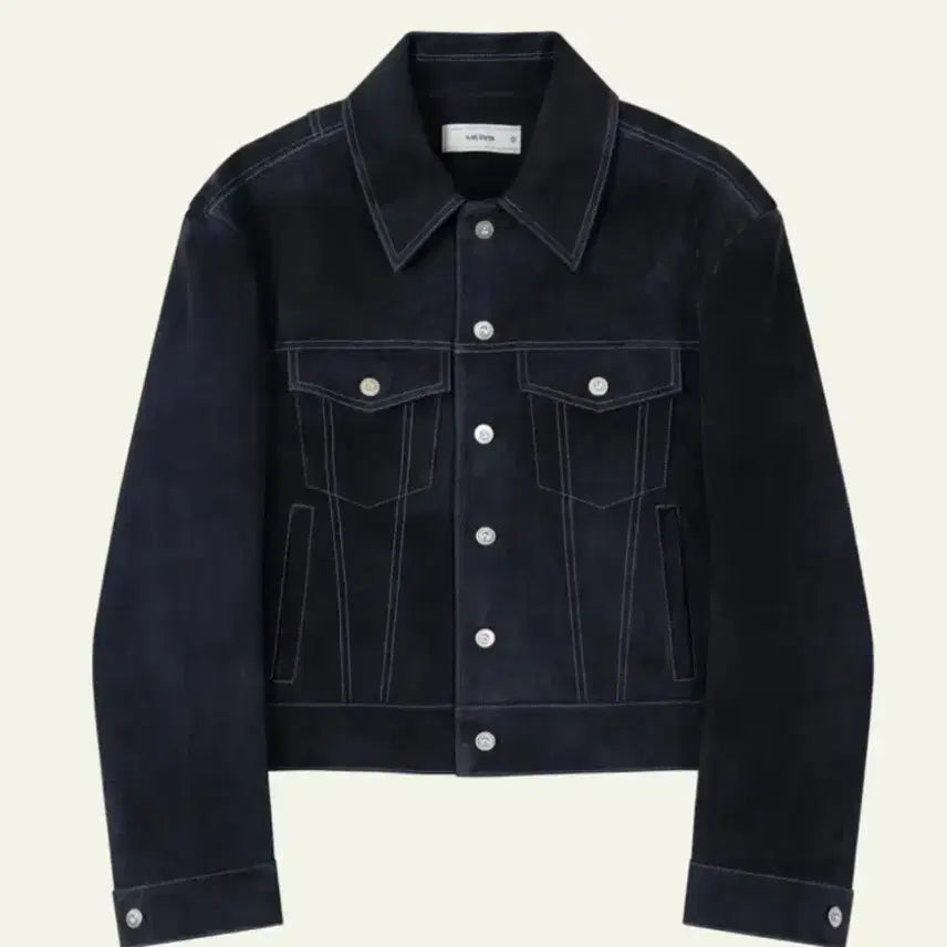 [BUNJANG] Waveness Suede Jacket Navy / 웨이비니스 스웨이드 자켓 네이비