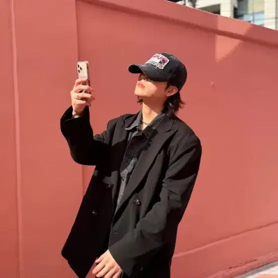 [BUNJANG] Plato Black Denim Washed Ball Cap / 플래토 워싱 볼캡 블랙 데님캡