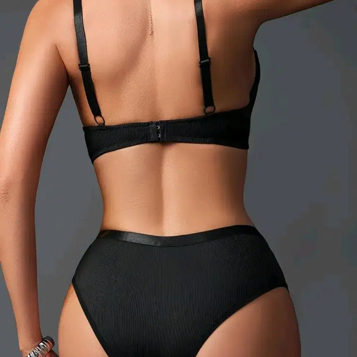 [BUNJANG] Black Cubic Embellished Lingerie Set / 블랙 큐빅 장식 속옷 세트85C85B