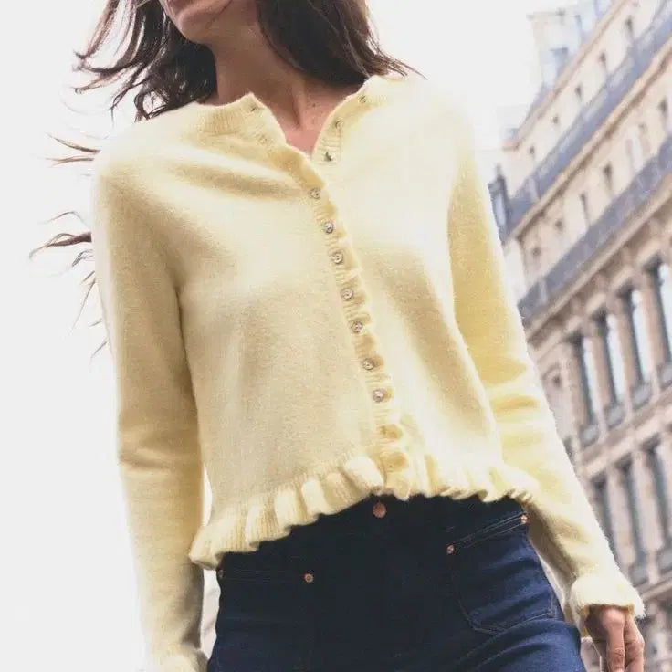 [BUNJANG] ZARA Wool Ruffle Cardigan / ZARA 울 러플 가디건