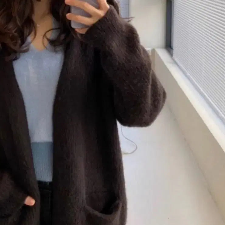 [BUNJANG] SIE Brushed Loose Fit Cardigan Brown / 시에 sie 브러쉬드 루즈 가디건 브라운