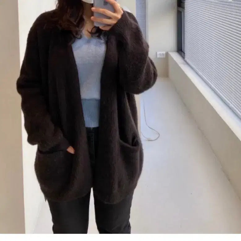 [BUNJANG] SIE Brushed Loose Fit Cardigan Brown / 시에 sie 브러쉬드 루즈 가디건 브라운