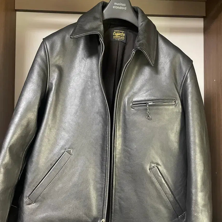 [BUNJANG] Outstanding Leather Jacket - L Size / 아웃스탠딩 레더자켓L