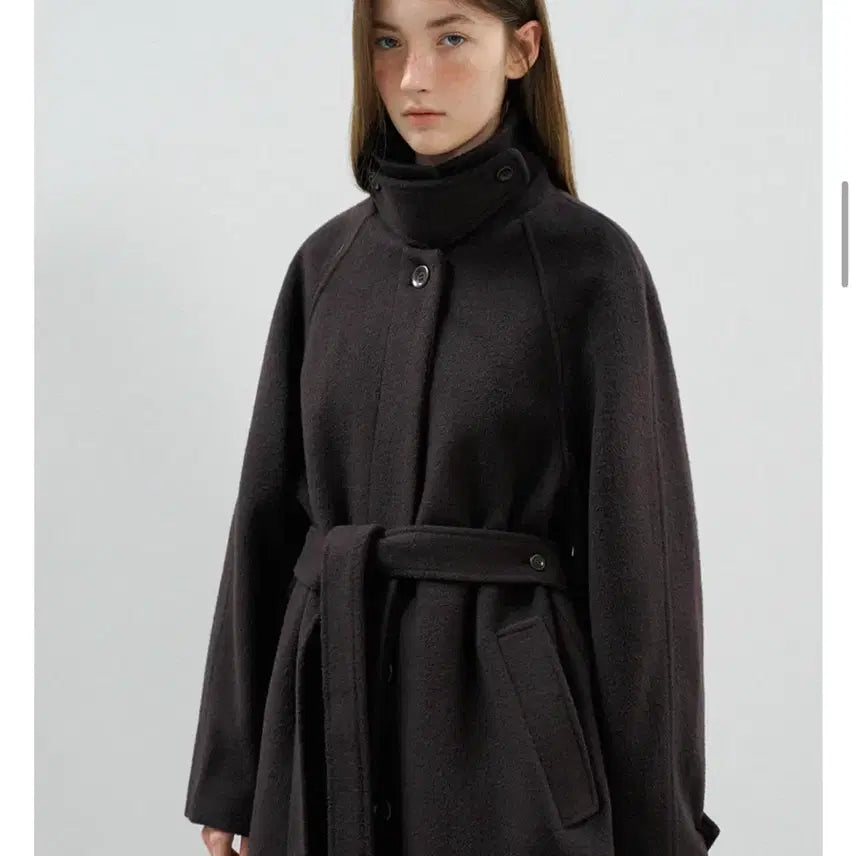 [BUNJANG] Hane Pound Wool Half Trench Coat - Deep Brown / 하네 파운드 울 하프 트렌치 코트_Deep Brown