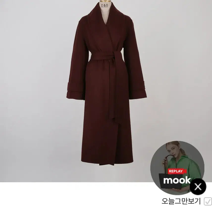 [BUNJANG] Dabagirl [Black Label] Rayvin Shawl Hand Coat (Wine) / 다바걸 [블랙라벨] 레이빈숄핸드코트 (와인)