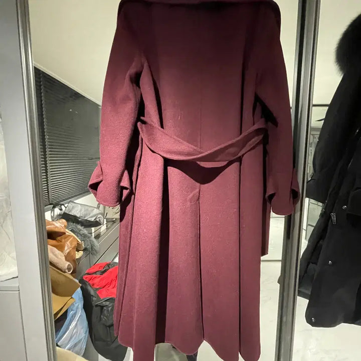 [BUNJANG] Dabagirl [Black Label] Rayvin Shawl Hand Coat (Wine) / 다바걸 [블랙라벨] 레이빈숄핸드코트 (와인)