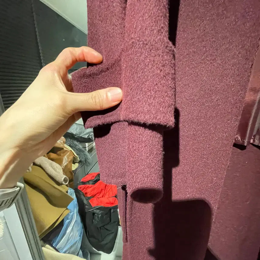 [BUNJANG] Dabagirl [Black Label] Rayvin Shawl Hand Coat (Wine) / 다바걸 [블랙라벨] 레이빈숄핸드코트 (와인)