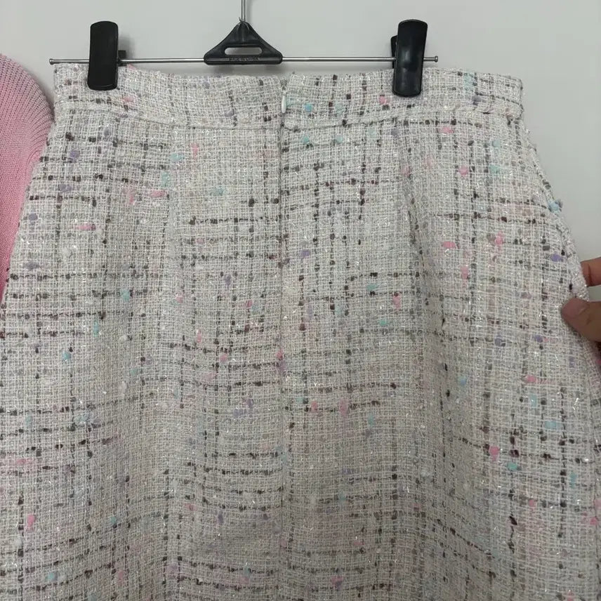[BUNJANG] 66-HOME Pink Tweed Two-Piece Set (S Size) / 새것) 핑크가디건 트위드 스커트 세트  s사이즈