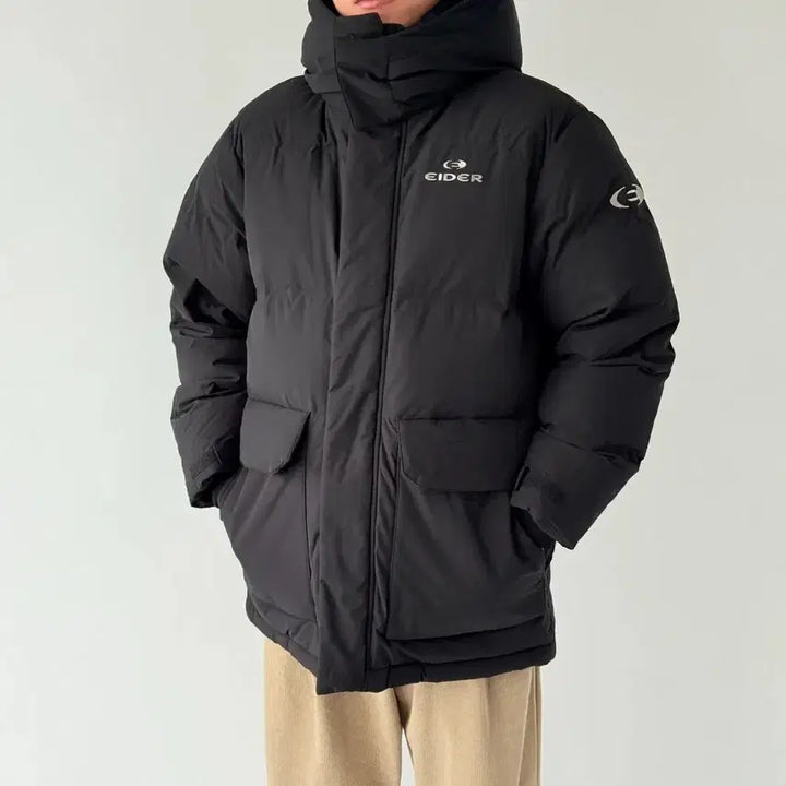 [BUNJANG] Aider Black Padded Jacket with Detachable Hood / 아이더 블랙 패딩 점퍼 후드 탈부착 가능 새상품