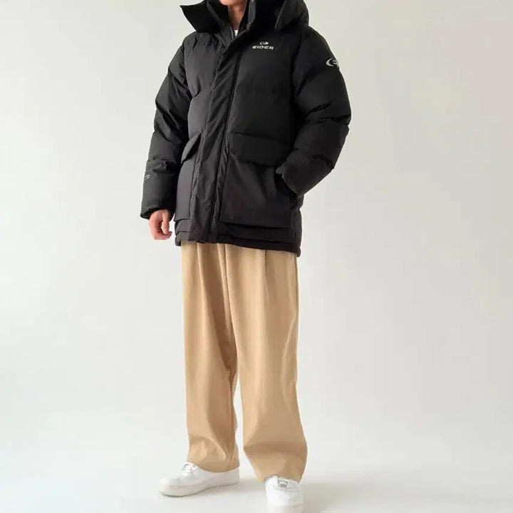 [BUNJANG] Aider Black Padded Jacket with Detachable Hood / 아이더 블랙 패딩 점퍼 후드 탈부착 가능 새상품