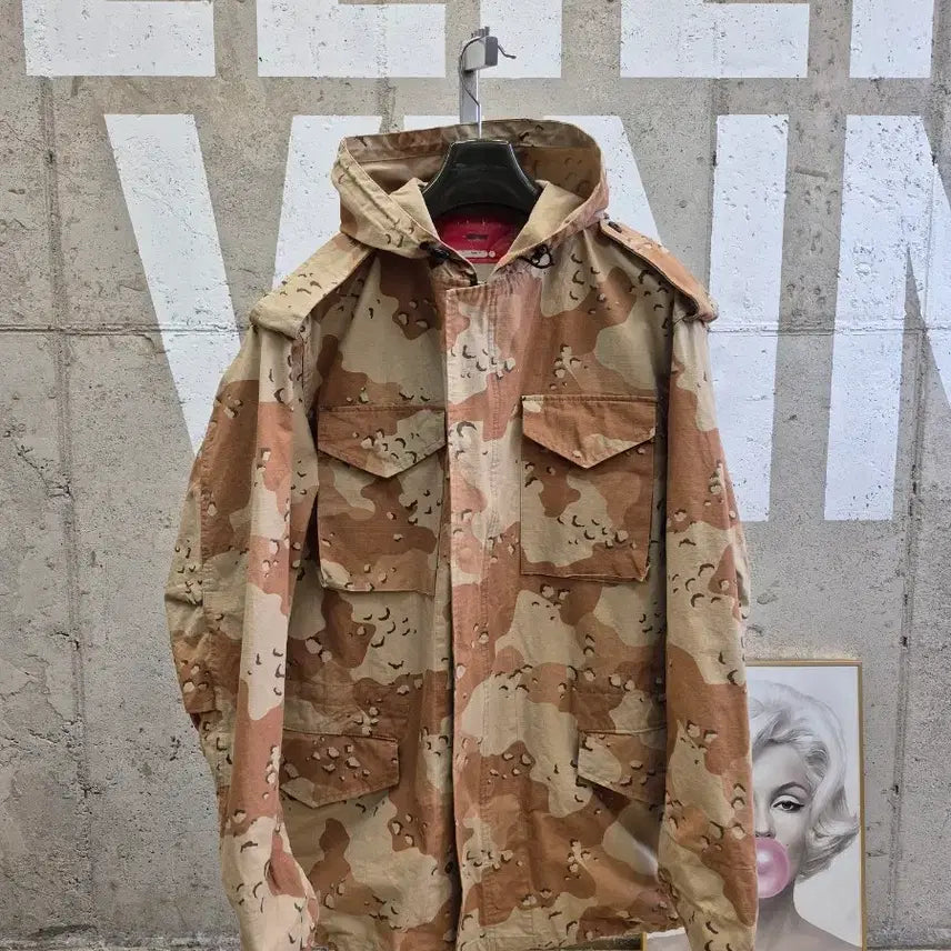 [BUNJANG] Desert Pattern Hooded Field Jacket - Men&