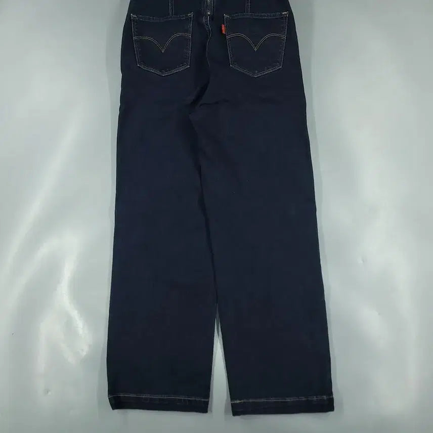 [BUNJANG] Levi's Indigo Cut Button Premium Stretch Denim Overalls / 리바이스 진청 인디고 절개 버튼 프리미엄 스트레치 데님 멜빵바지 오버롤