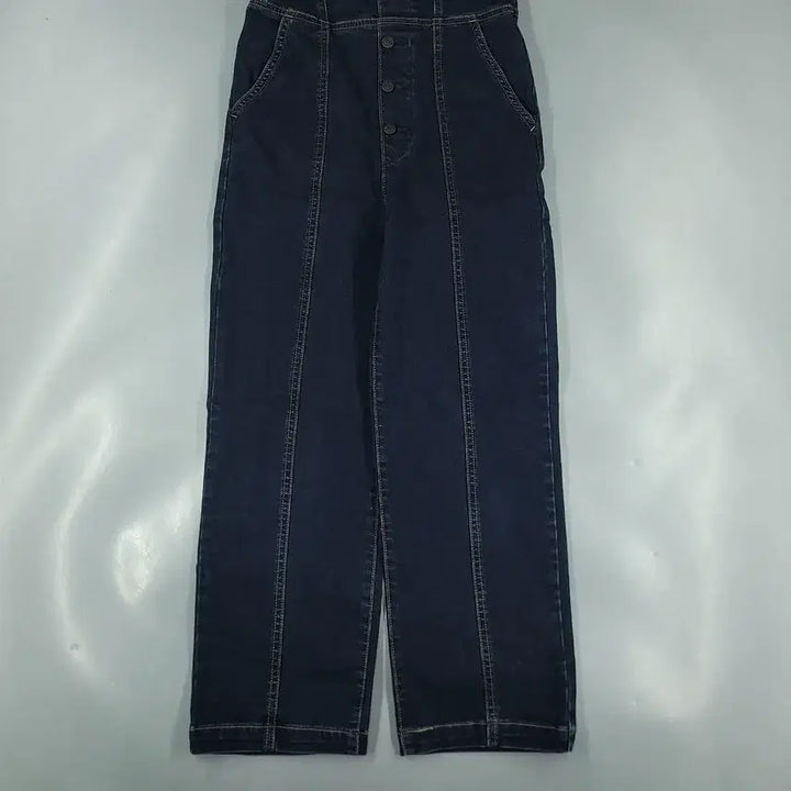 [BUNJANG] Levi's Indigo Cut Button Premium Stretch Denim Overalls / 리바이스 진청 인디고 절개 버튼 프리미엄 스트레치 데님 멜빵바지 오버롤
