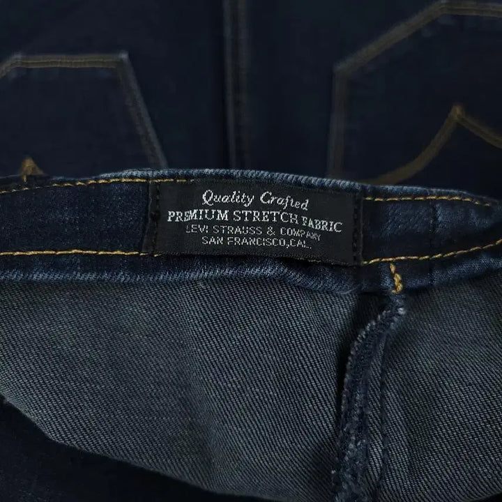 [BUNJANG] Levi's Indigo Cut Button Premium Stretch Denim Overalls / 리바이스 진청 인디고 절개 버튼 프리미엄 스트레치 데님 멜빵바지 오버롤