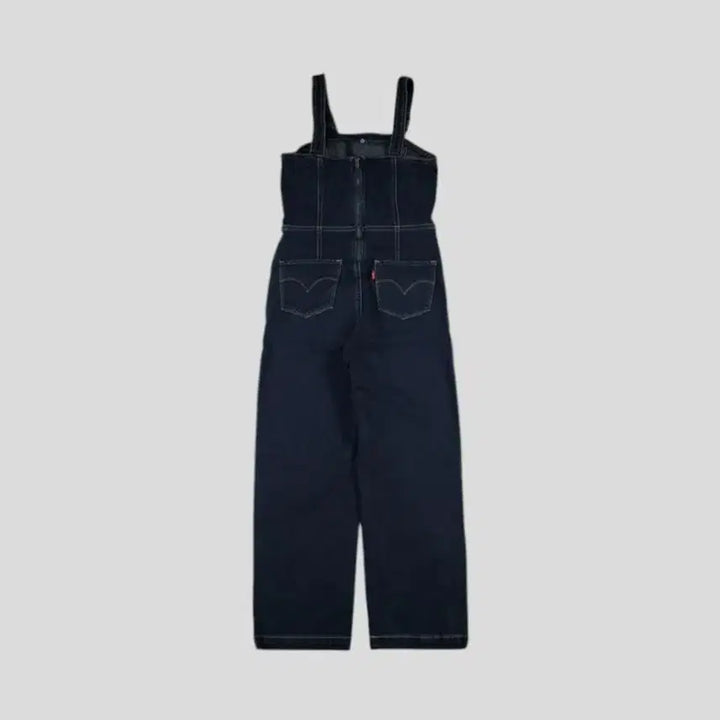 [BUNJANG] Levi's Indigo Cut Button Premium Stretch Denim Overalls / 리바이스 진청 인디고 절개 버튼 프리미엄 스트레치 데님 멜빵바지 오버롤